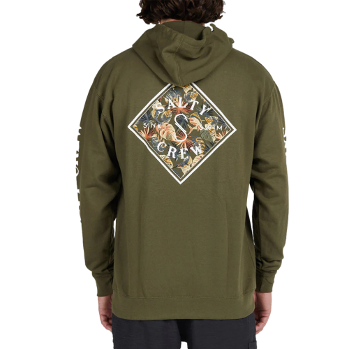 Salty Crew Tippet Shores Hood Fleece Army Men's