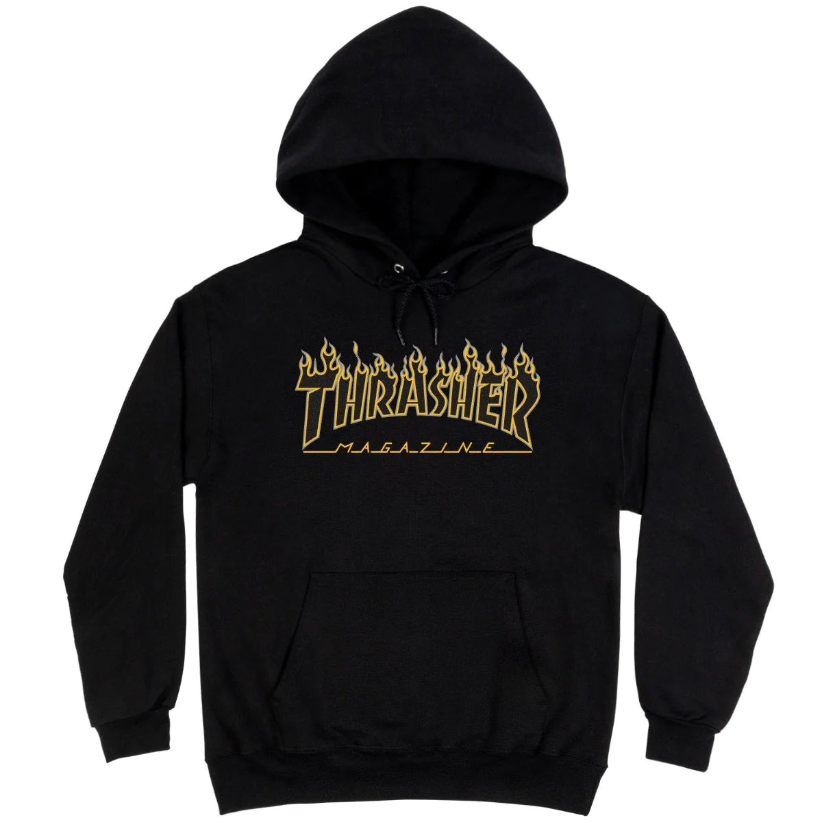 Thrasher Flame Logo Hoodie Men's Black/Yellow