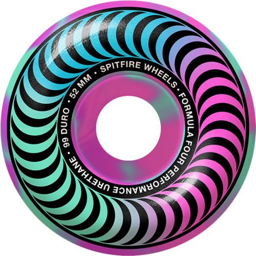 Spitfire F4 Multi Swirl 52mm 99d Wheels | Purple Teal