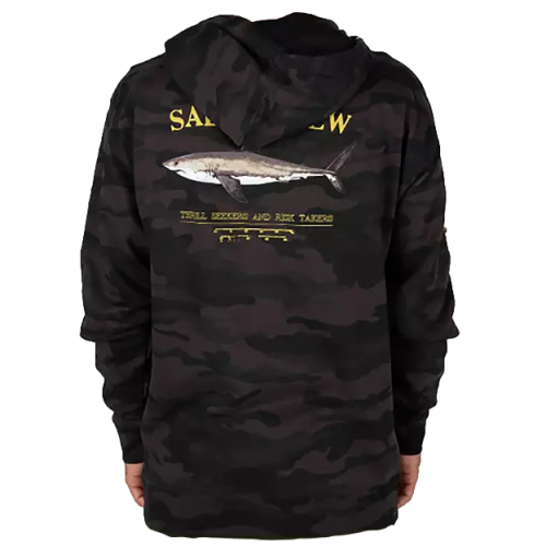 Salty Crew Men's Bruce Fleece Hoodie Black Camo Men's