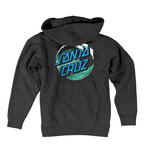 Santa Cruz Wave Dot Hoodie Mens Char Hthr