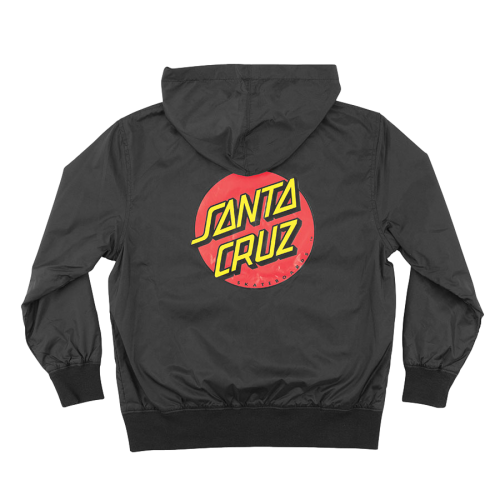 Santa Cruz Youth Classic Dot Hooded Black Windbreaker