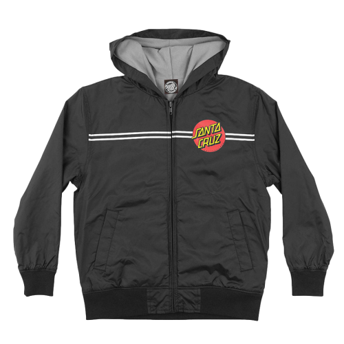 Santa Cruz Youth Classic Dot Hooded Black Windbreaker