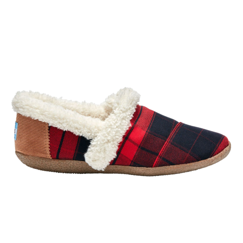 TOMS Red Black Plaid House Slipper