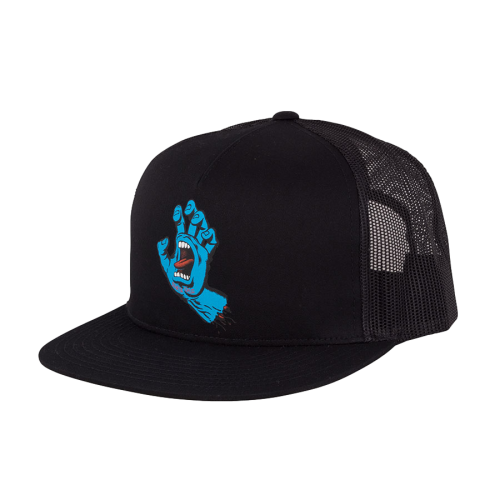 Santa Cruz Screaming Hand Front Mesh Trucker High Profile Hat Unisex Black