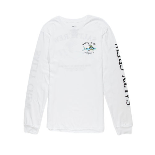 Salty Crew Rooster Premium Mens Long Sleeve Tee White Men's