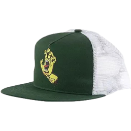 Santa Cruz Screaming Hand Front Mesh Trucker High Profile Hat Forest Green Unisex