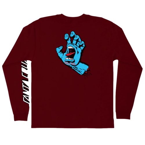 Santa Cruz Screaming Hand L/S Burgundy Tee