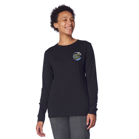Santa Cruz Wave Dot L/S Relaxed T-Shirt Womens Black