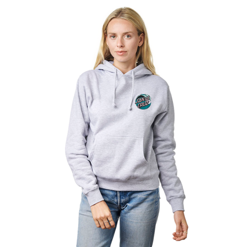 Santa Cruz Wave Dot P/O Hooded Relaxed Sweatshirt Womens Grey