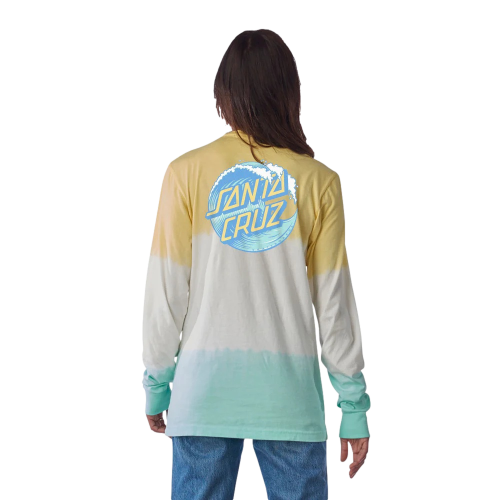 Santa Cruz Wave Dot Long Sleeve Womens Yellow/Mint