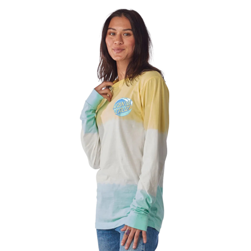 Santa Cruz Wave Dot Long Sleeve Womens Yellow/Mint