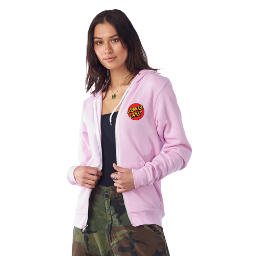 Santa Cruz Classic Dot Zip Hooded Relaxed Sweatshirt Womens Lilac