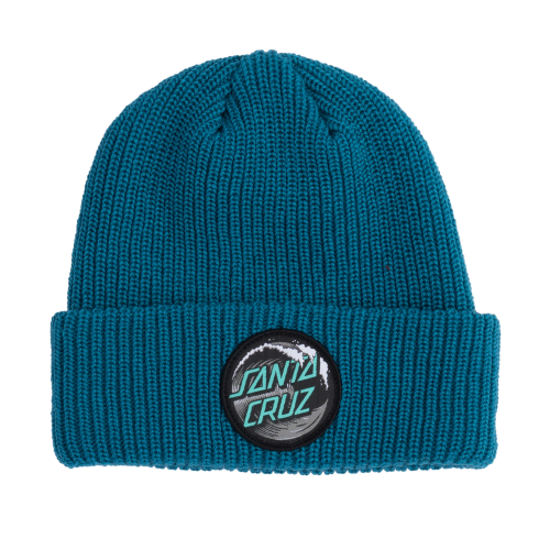 Santa Cruz Wave Dot Beanie Long Shoreman Hat Unisex Teal