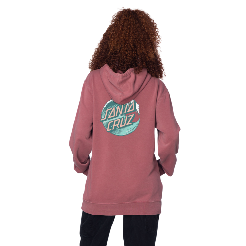 Santa Cruz Wave Dot P/O Hooded Relaxed Sweatshirt Womens Pigment Maroon