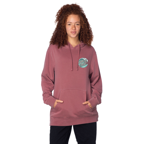 Santa Cruz Wave Dot P/O Hooded Relaxed Sweatshirt Womens Pigment Maroon