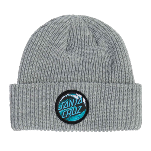 Santa Cruz Wave Dot Beanie Long Shoreman Hat Unisex Grey
