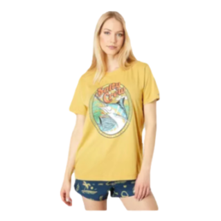 Salty Crew La Playa Boyfriend Short Sleeve Tee Womens Gold