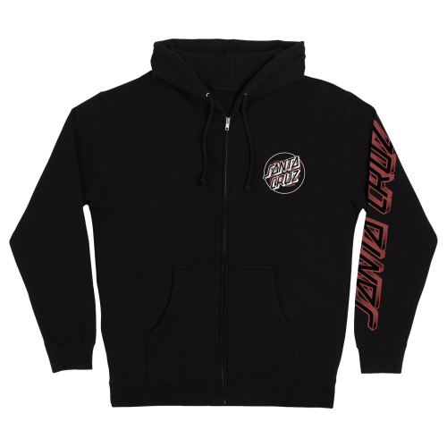 Santa Cruz Beginning Dot Black Hooded Zip Up