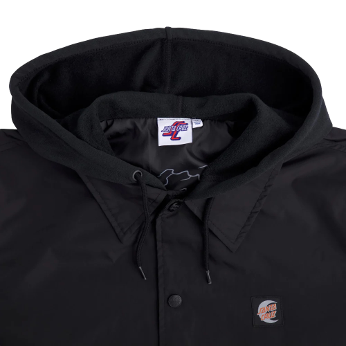 Santa Cruz Malba Tombstone Hooded Windbreaker Black Mens