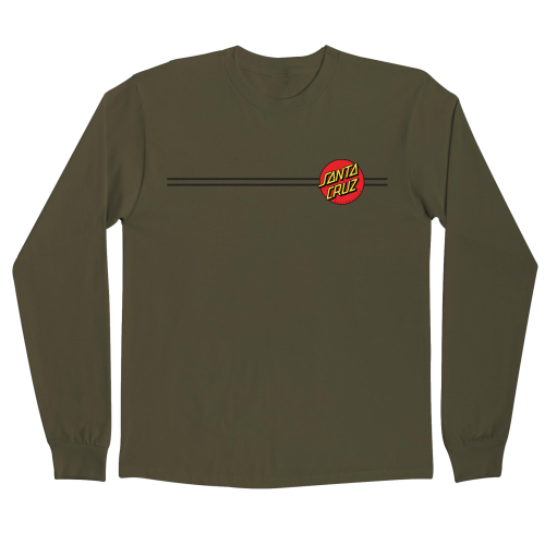 Santa Cruz Classic Dot L/S Heavyweight T-Shirt Mens Military Green