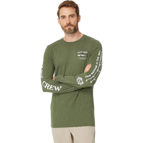 Salty Crew Bruce Long Sleeve Tee Forest Heather Men's