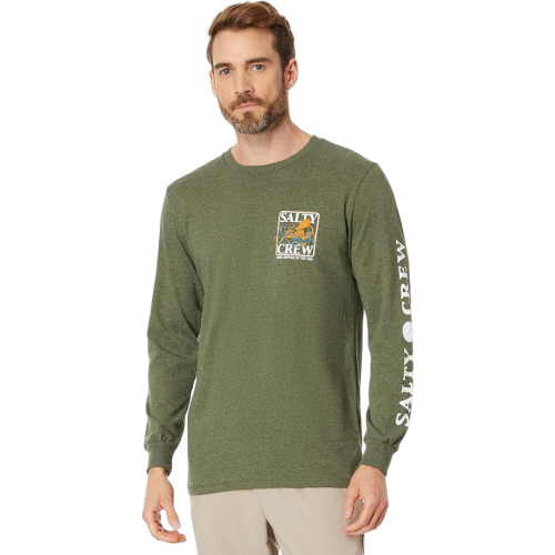 Salty Crew Ink Slinger Standard Long Sleeve Tee Mens Green