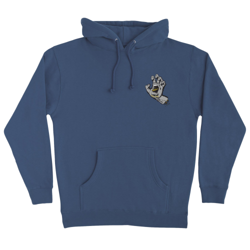 Santa Cruz Screaming Hand P/O Hooded Heavyweight Sweatshirt Storm Blue w/Grey/Gold Mens