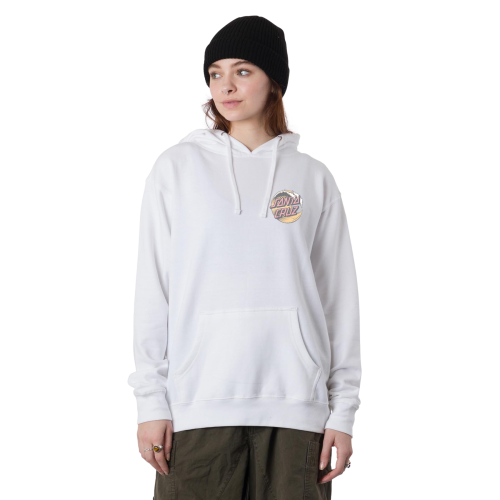 Santa Cruz Wave Dot P/O Hooded Relaxed Sweatshirt Womens White