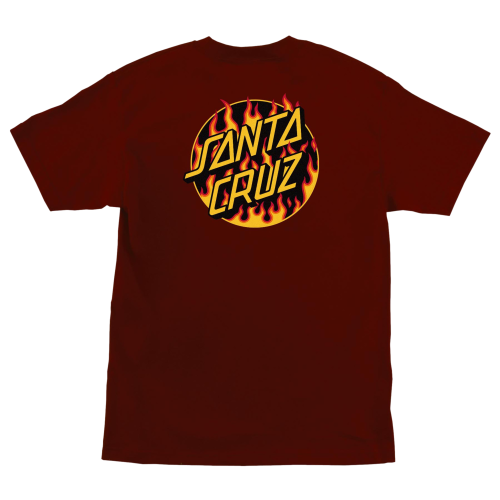 Thrasher Flame Dot T-Shirt Mens Burgundy