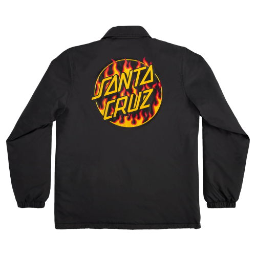 Santa Cruz X Thrasher Flame Dot Coach L/S Jacket Mens Black