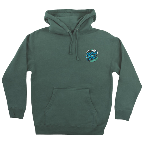 Santa Cruz Wave Dot P/O Hooded Heavyweight Sweatshirt Mens Alpine Green