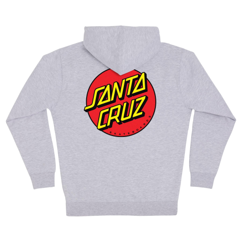 Santa Cruz Classic Dot Zip Hooded Heavyweight Sweatshirt Grey Hthr Mens
