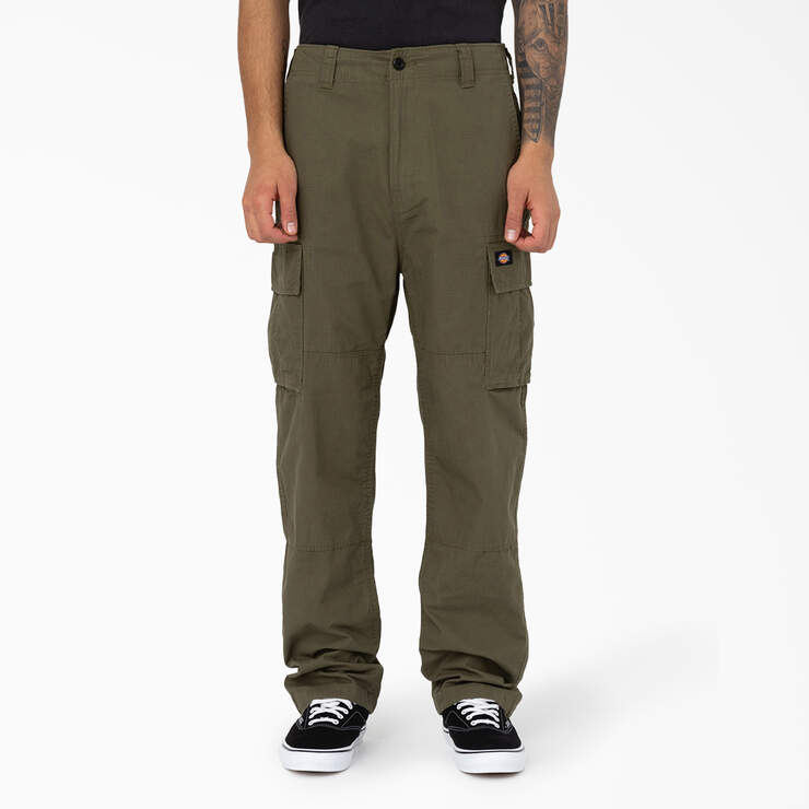 DICKIES MENS EAGLE BEND PANTS MILITARY GREEN CARGO