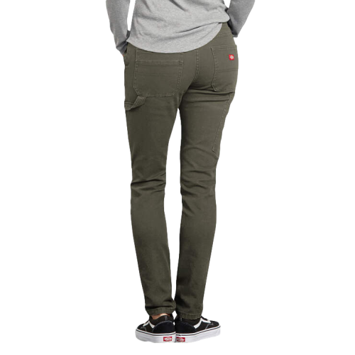 Dickies Flex Slim Fit Duck Carpenter Pants Women Moss Green