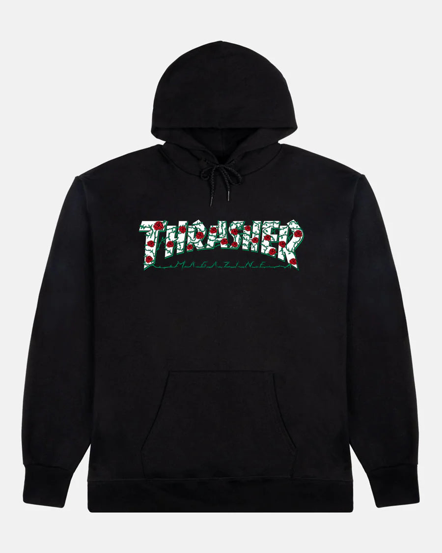 Thrasher Roses Hoodie Black