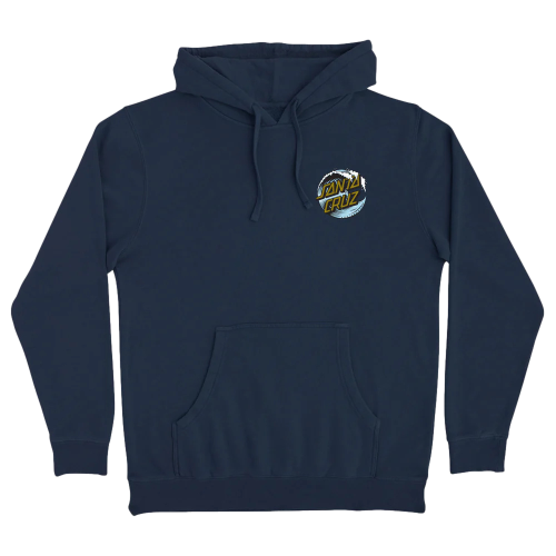 SANTA CRUZ WAVE DOT P/O HOODED HEAVYWEIGHT SLATE W/GOLD SWEATSHIRT