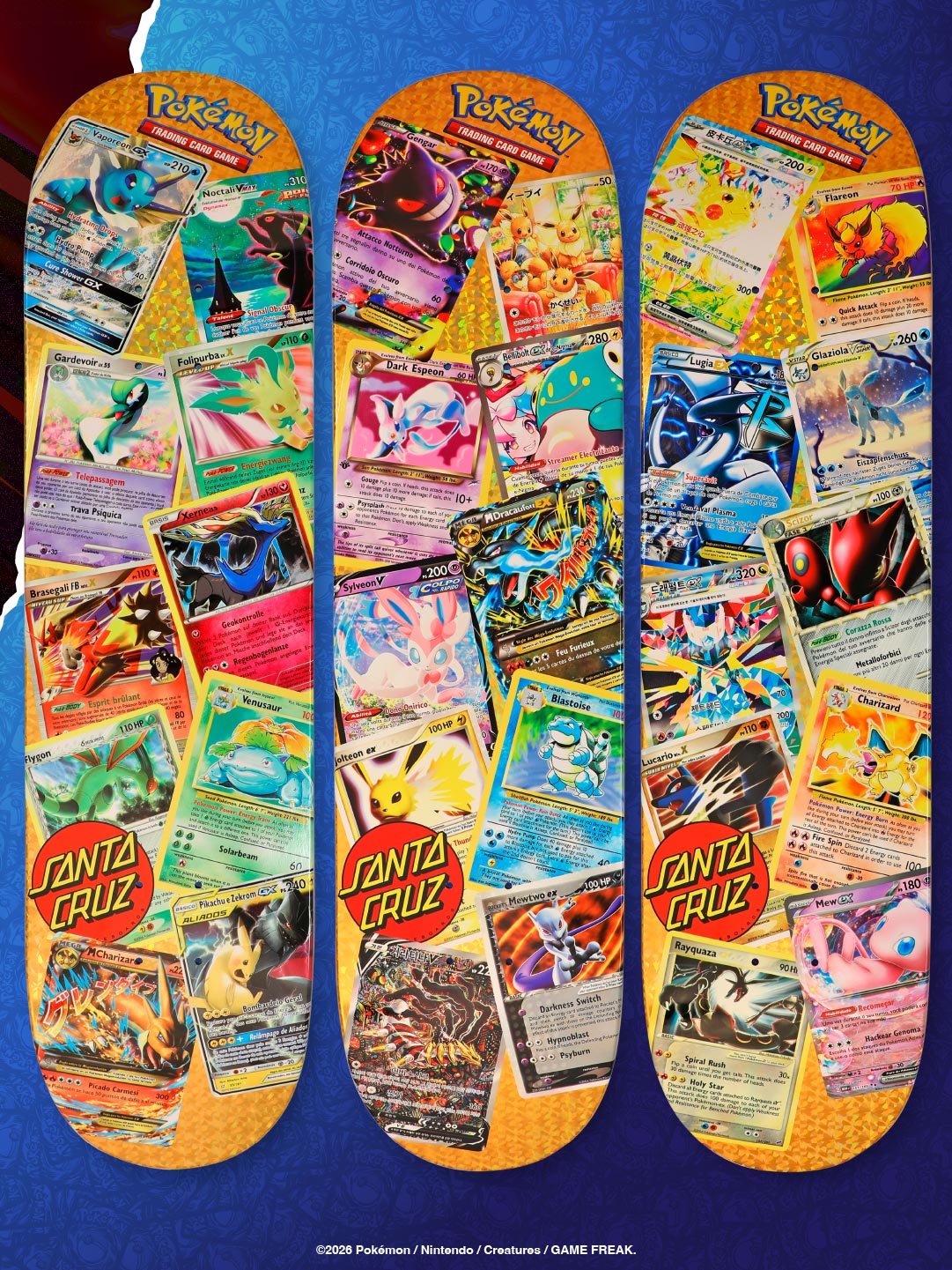 Santa Cruz X Pokemon Trading Card Game Blind Bag Skateboard Deck