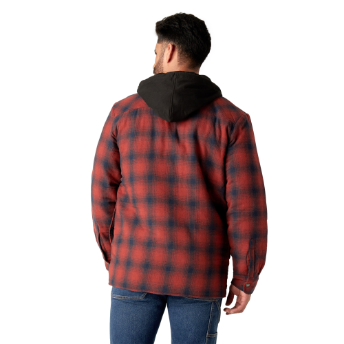 Dickies Flannel Hooded Shirt Jacket Navy/Brick Men's