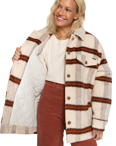 Billabong Lucky Charm Trucker Jacket Womens Antique White
