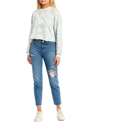 Levis Laundry Day Reglan Cropped Starlight Blue Sweatshirt