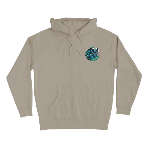 SANTA CRUZ WAVE DOT PULL OVER HOODED CEMENT SWEATSHIRT