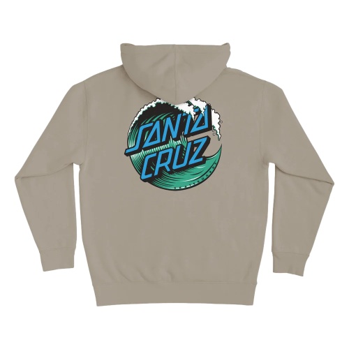 SANTA CRUZ WAVE DOT PULL OVER HOODED CEMENT SWEATSHIRT