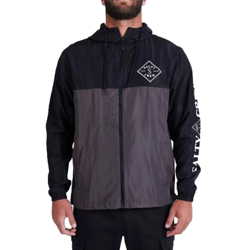 Salty Crew Tippet Windbreaker Black/Graphite Mens