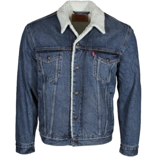 Levi's Men's Sherpa Trucker Jacket in Television Indigo