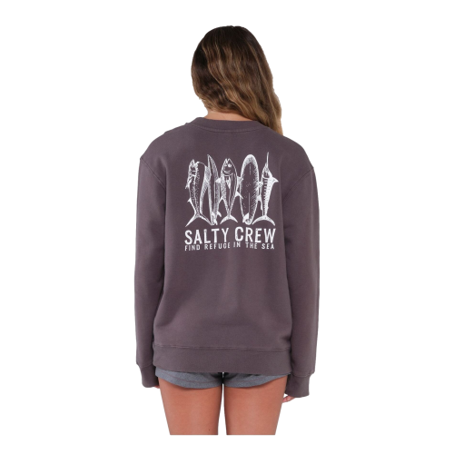 Salty Crew Line Up Premium Crew Women's Faded Black