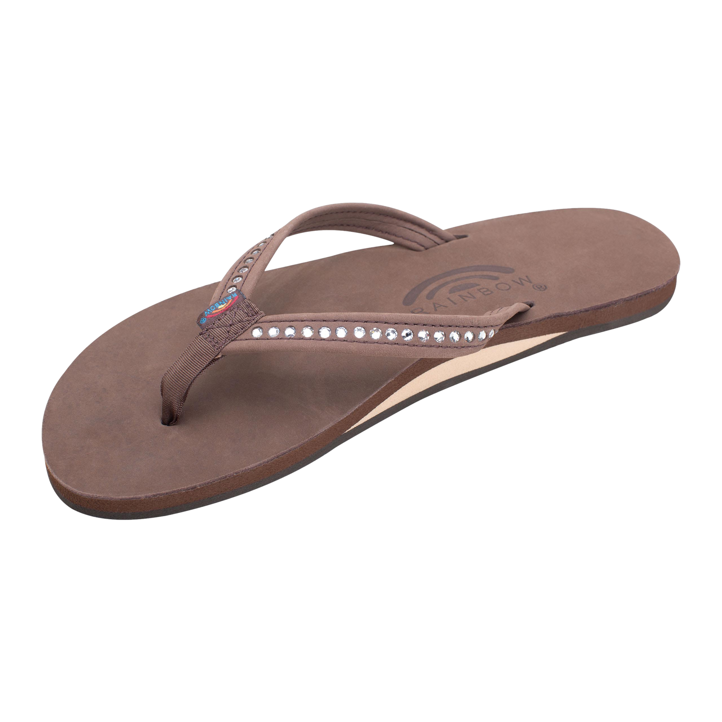 Rainbow Narrow Strap with Swarovski® Crystals Expresso Sandals