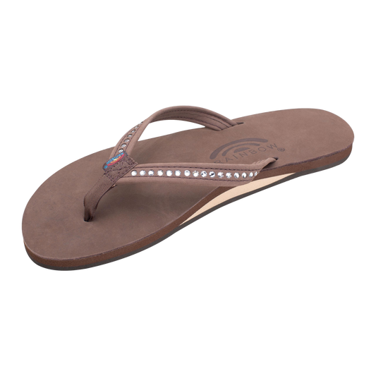 Rainbow Narrow Strap with Swarovski® Crystals Expresso Sandals