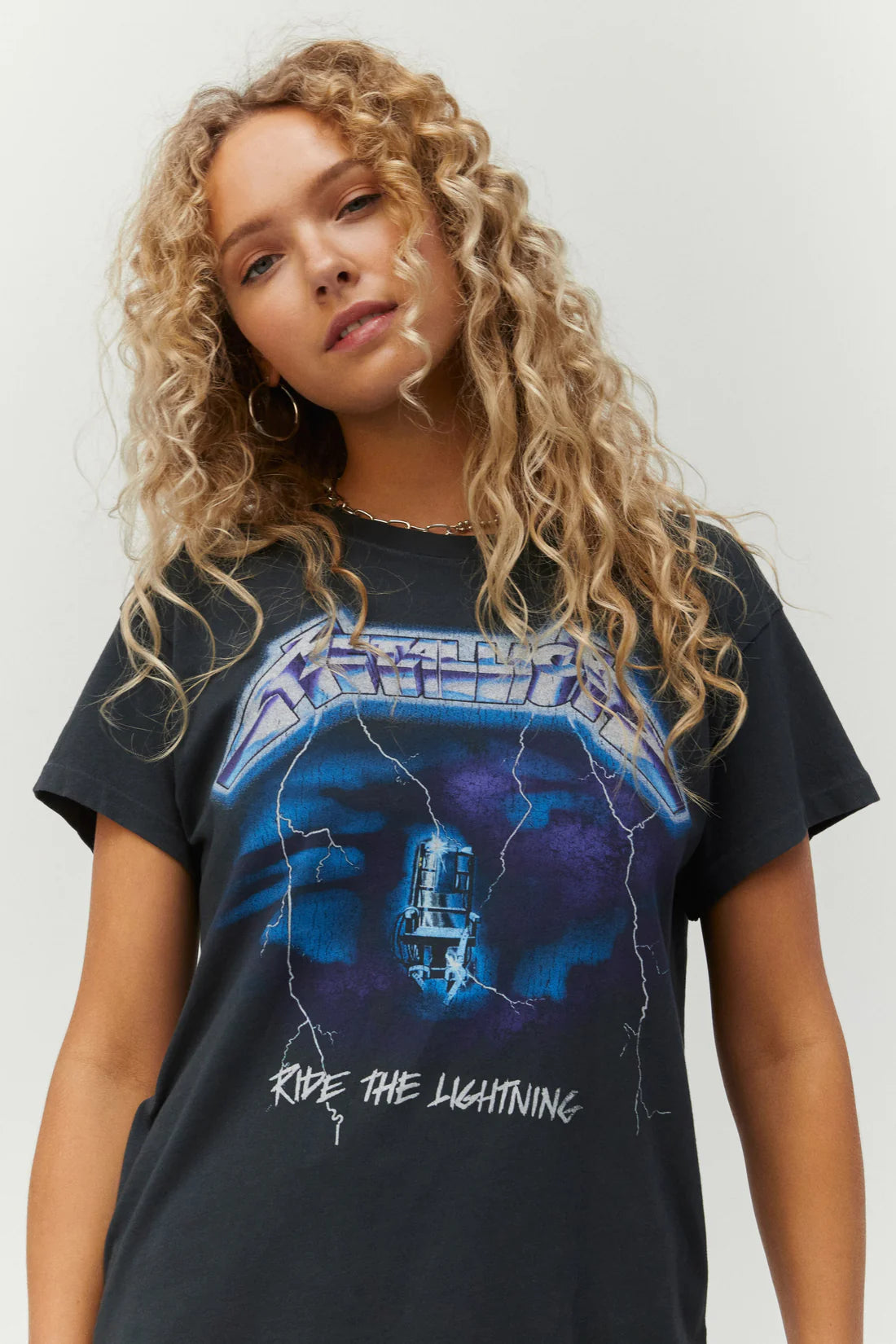 Metallica Ride The Lightning Cropped Long-Sleeve Girls T-Shirt