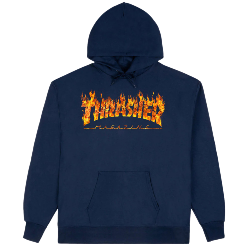 Thrasher Inferno Hoodie Mens Navy